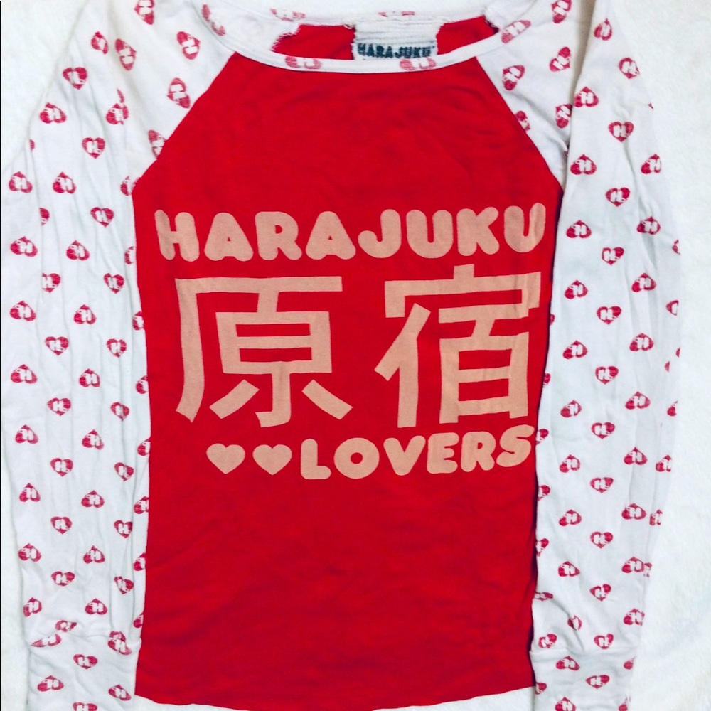 Harajuku Lovers long sleeve red shirt vintage